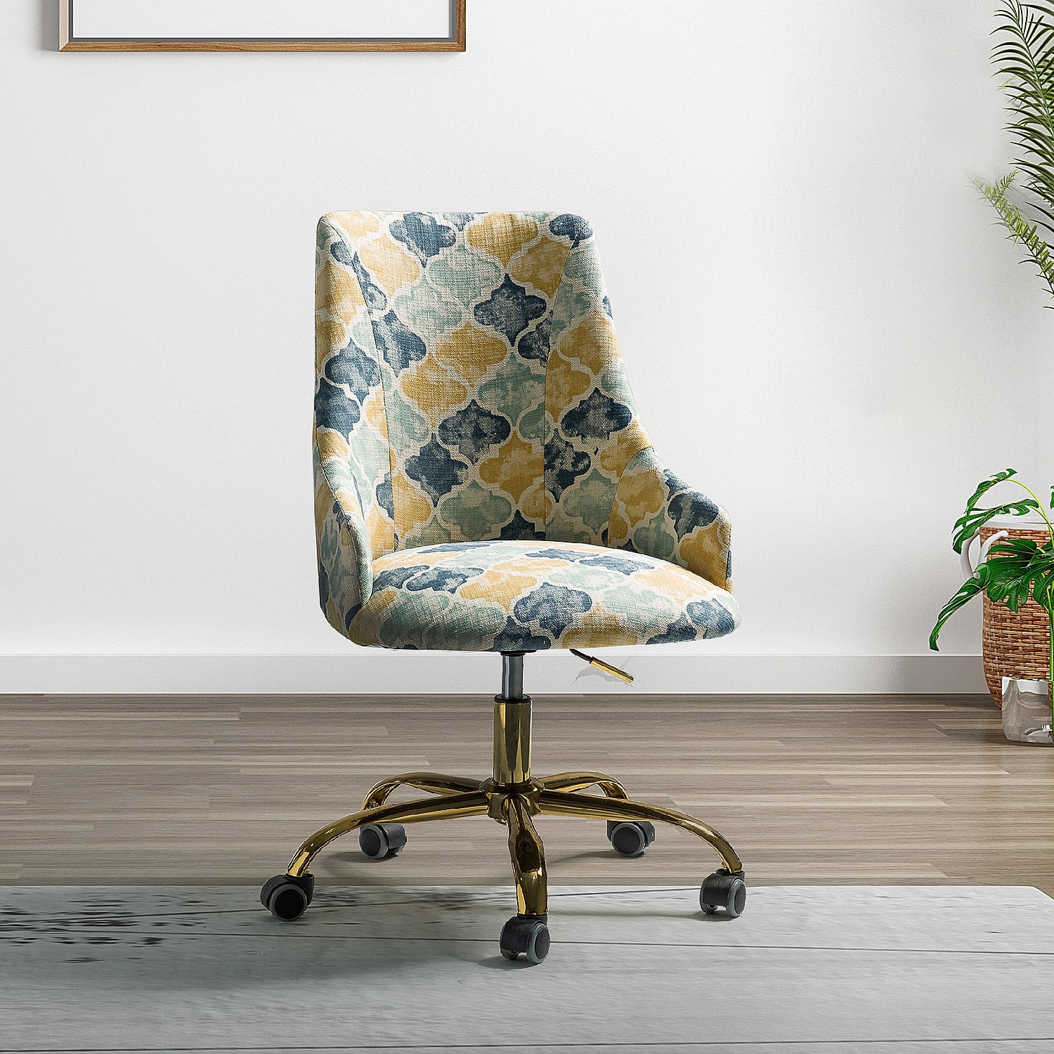 Arce Upholstered Task Chair with Gold Base in India | Ubuy