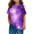 thumbnail image 2 of Frwgonr Girls T-shirts Soft Space Tees Kids Boys Casual Tshirts Clothes Summer Tops Purple, Size 3-14 Years, 2 of 6