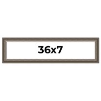 36x7 Frame Brown Solid Wood Picture Frame | 1.75 Inch Moulding Width | Austin Frame Complete with