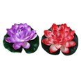 thumbnail image 1 of 2PCS 18cm Artificial Floating Water Lily EVA Lotus Flower Pond Decoration Without Battery (Random Color), 1 of 2