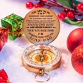 thumbnail image 3 of Christmas Style Beautiful Ride Compass Brass Scripture Engraved Directional Compass for Climbing, 3 of 9
