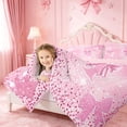 thumbnail image 3 of Homewish Glitter Bowknot Print Monogram A Full Size Comforter Sets,Pink Cute Initial Bedding Comforter Set For Girl,Pink Reversible,3pcs,1 Comforter and 2 Pillowcases, 3 of 7
