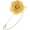 Golden Champagne, variant on 1-Pack Camellia Flower Lapel Pin for Men Suit, Brooch with Gold Leaf Women Wedding Accessories/Suit Tuxedo Corsage Party [White]