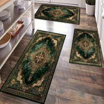Kitchen Rugs Sets of 3 Non Slip Washable Kitchen Mats for Floor, Waterproof Kitchen Runner Rug, Floor Mat Carpet for Entryway, Laundry, Sink, Hallway, Bathroom
