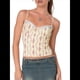 thumbnail image 1 of Camisola de Floral Y2K para Mujer, Top Corto con Tirantes Finos y Corte Bajo, Estampado Floral de Patchwork, Transparente. Amarillo L, 1 of 9