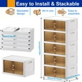 thumbnail image 6 of Storage Bins with Lids- 5 Tier Folding Storage box with Doors and Wheels, Collapsible Plastic Storage Bins for Closets, Stackable Storage Organizer, Storage Containers for Closet, White, 6 of 9