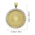 thumbnail image 3 of 1 Bag Rhinestone Pendant Trays Circular Colorful Crystal Inlaid Shiny Jewelry Accessories Electroplating Process for Necklaces Gold 25mm, 3 of 6