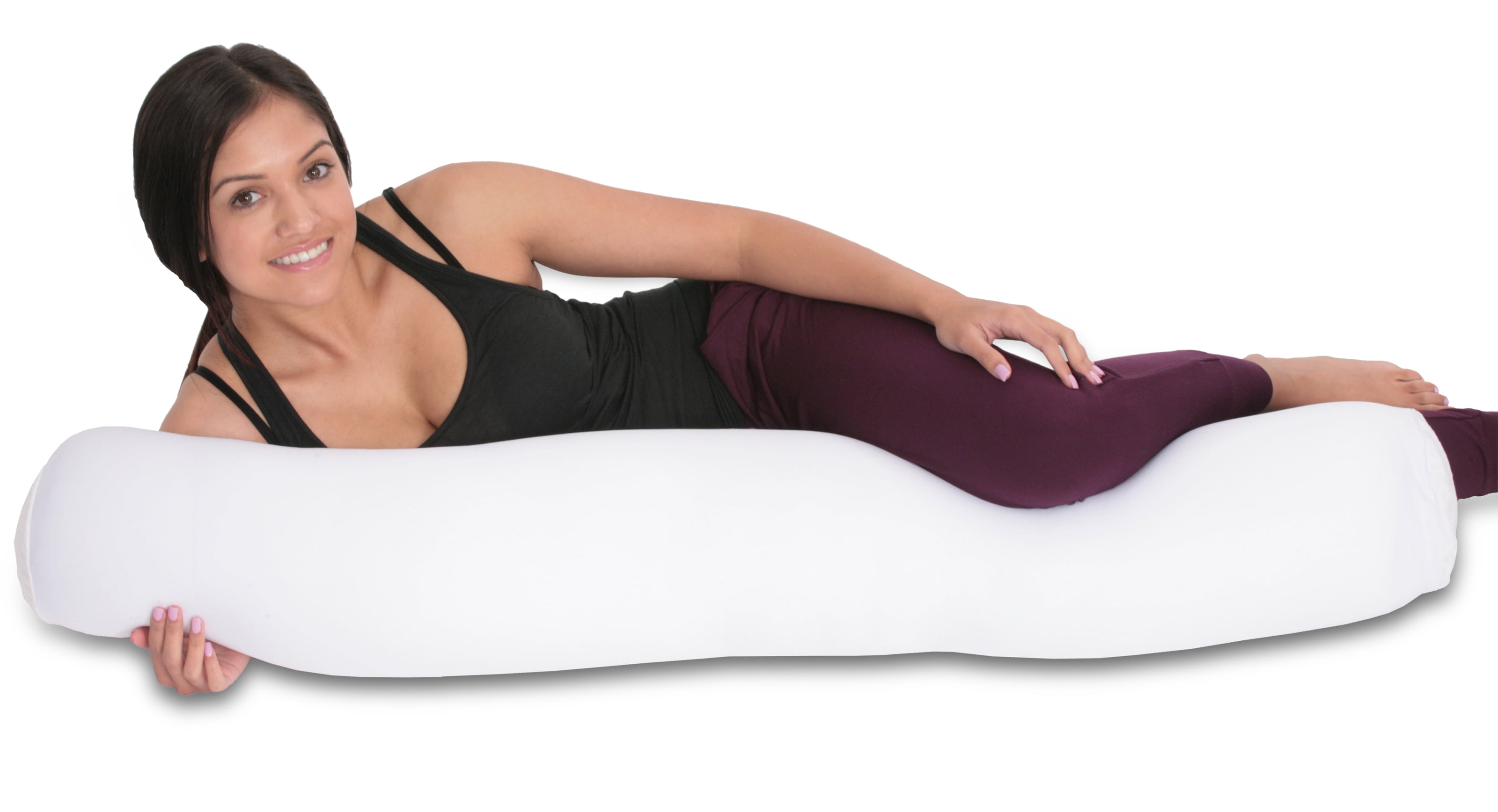 Cover For Microbead Body Pillow - Spandex (15%) / Nylon (85%) Blend - Hypoallergenic - Pillow Cover, White