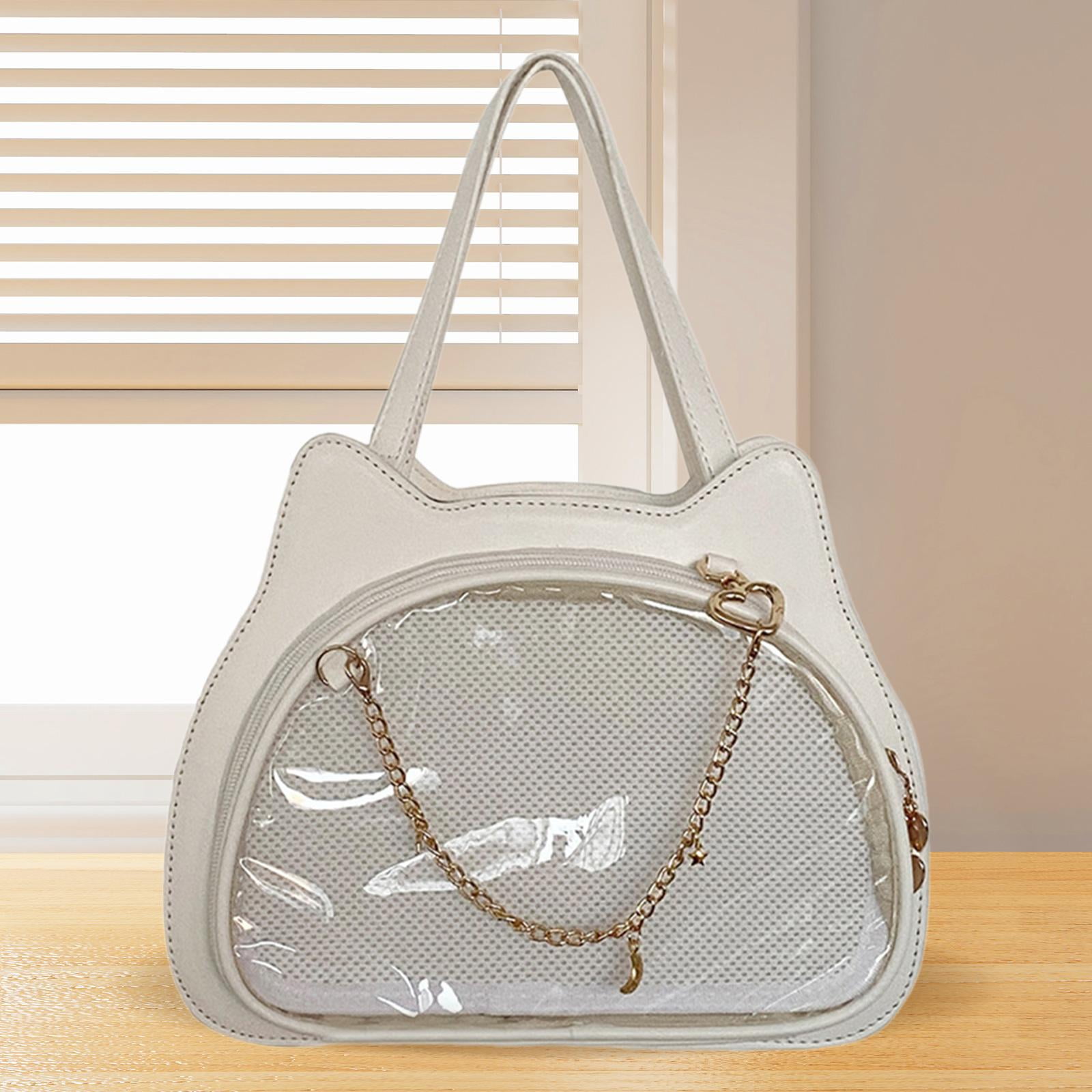 BLESIYA Cat Shape Shoulder Bag PU Leather Y2K Ita Bag for Ladies Women Birthday Gift White