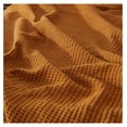thumbnail image 3 of 100% Cotton Waffle Weave Throw Blanket | Yellow Waffle Knit Blanket | Ultra-Soft, All Season Textured Blankets & Throws for Bed, Couch, or Chair (50" x 60", Bronze), 3 of 6