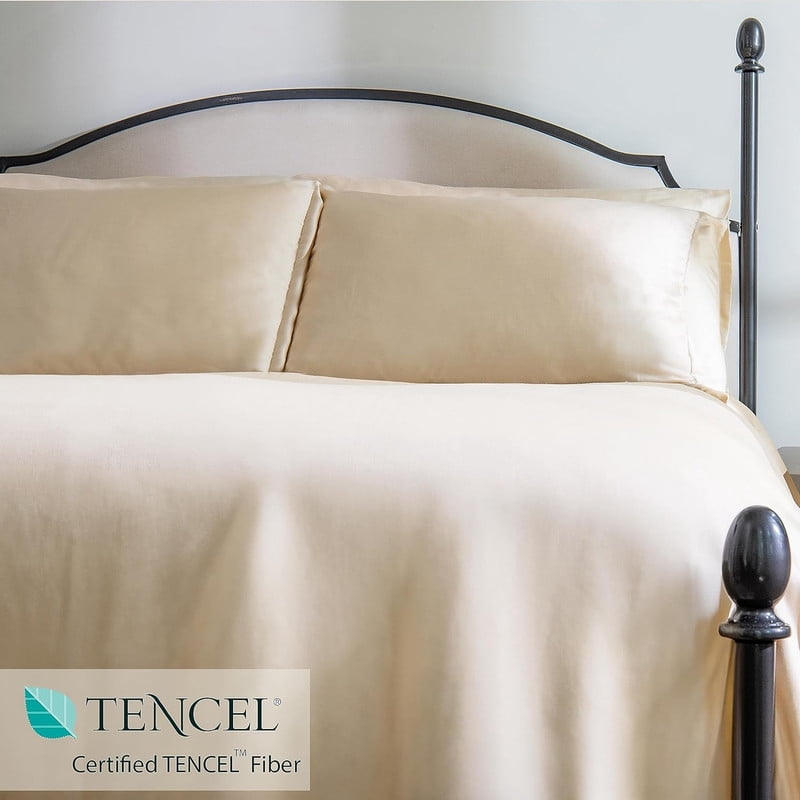 Delara 100% Eucalyptus Lyocell Tencel Queen Duvet Cover Set 3-Piece with 2 Sham – Cooling, Silky Soft, Breathable, Moisture-Wicking, Fog
