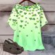 thumbnail image 4 of Puntoco Liquidación de blusas cortas para mujer, blusa de manga corta con estampado de moda para mujer, camiseta de cuello redondo, 4 of 5