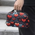 thumbnail image 2 of Hearts Battle Oxford Fabric Digital Pouch for Electronic Devices, Waterproof Travel Case for Cell Phone Charger, Hard Drive, and Cords - 5.9x9.44x3.14 inches, 2 of 6