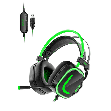 U2 USB Gaming Headset with Microphone - Noise-canceling microphone, 7.1 surround sound wired gaming headset for PS4, PS5, Xbox, PC, Laptop, Switch, Green