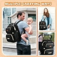 thumbnail image 5 of Diaper Bag Backpack, Campmoy 8 in 1 Large Diaper Bag with Changing Station, 900D Oxford Waterproof Diaper Bag with Unique Toy Hanging Rod Bassinet for Boys Girl(Black), 5 of 7
