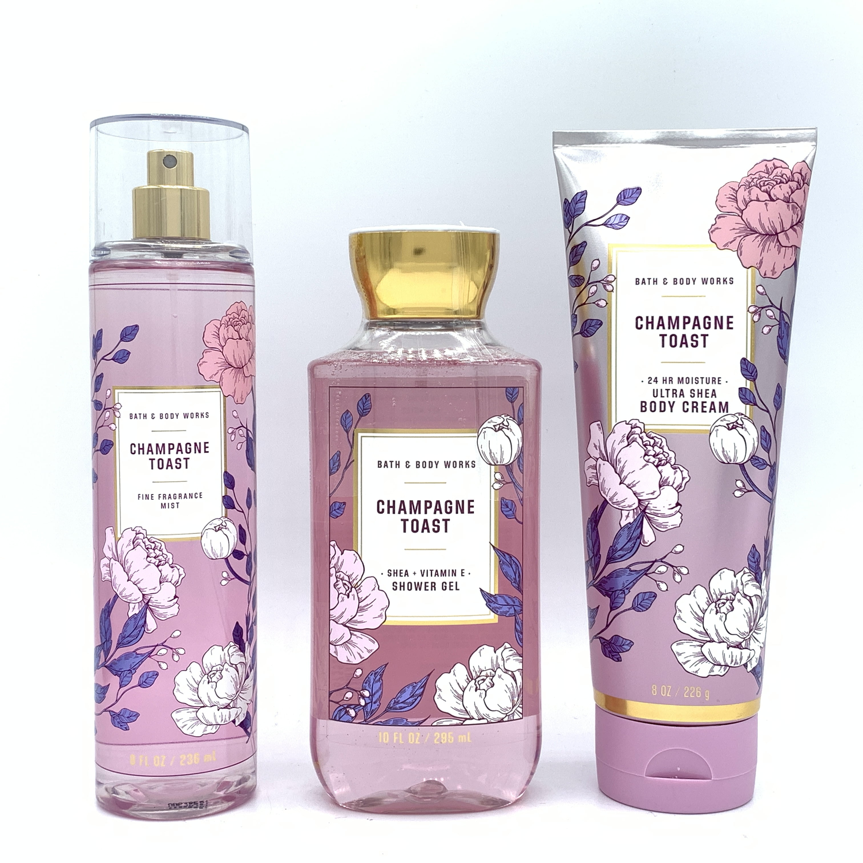 Bath and Body Works Champagne Toast Fine Fragrance Mist, Shower Gel and