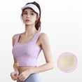 thumbnail image 3 of Top-kevin Womens Square Neck Longline Sports Bra - Workout Crop Tank Tops Padded Yoga Camisole with Built in Pads, 3 of 7