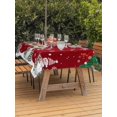 thumbnail image 2 of Outdoor Tablecloth with Umbrella Hole and Zipper, Christmas Red Rectangle Table Cloth 60x120 Inch Waterproof Tablecloth, Snowman Xmas Pine Branch Cardinal Bird Snowflake Picnic Table Cover for Patio, 2 of 7