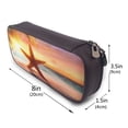 thumbnail image 3 of Lsque Starfish Sunset Sea Beach Printed Big Capacity PU Leather Pencil Case Large Pencil Pouch Stationery Pen Bag Pencil Holder for Teen, 3 of 6