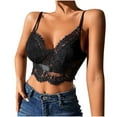 thumbnail image 2 of Aueoeo Womens Lace Bralette Fashion Corset Top Spaghett Strap Camisoles Push Up Crop Top Y2k Going Out Outfits, 2 of 9