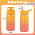 thumbnail image 3 of Daluvenix 12 oz Kids Water Bottle, Toddler Water Bottle 2-in-1 Straw and Chug, Stainless Steel Insulated Bottle for Kids, BPA-Free, Leak-Proof, Orange, 3 of 6