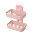 thumbnail image 2 of Cheers US Shower Soap Holder, Soap Dish with Draining Wall Mounted Bar Soap Holder, Adhesive Soap Saver Box Case for Shower Wall,Bathroom,Sink,Tub,Waterfall, Drill-Free, 2 of 7