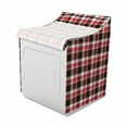 thumbnail image 2 of Checkered Washer Cover, Pattern with Squares Mosaic Diagonal Vertical Stripes Graphic Print, Suitable for Dryer and Washing Machine, 29" x 28" x 40", Dark Coral White Brown, by Ambesonne, 2 of 3