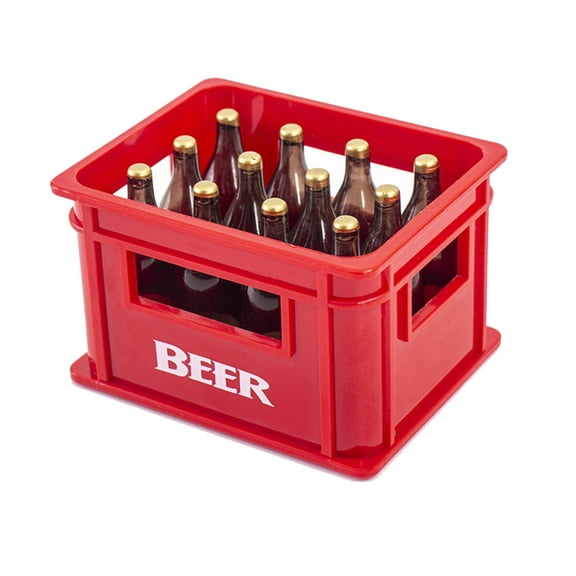 LIANGXR 1/12 Scale Dollhouses Miniature Beer Bottle with Crate Life Like Beer Box Model Project Accessory for Model Collectors