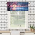 thumbnail image 3 of Cherry Blossom Kitchen Valance Curtains Full Moon Ocean Japanese Pink Floral Window Valance for Living Room Bedroom, Kitchen Valance Rod Pocket Window Decor Curtain 54 by 18 in, 1 Panel, 3 of 6