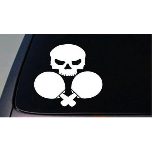 Ping Pong Sticker Skull Table Tennis Ping Pong Ball China Table Speed Spin 6" *C696*