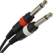 Seismic Audio - 4 Pack - Insert Cable TRS 1/4 to 2 TS 1/4 6 Foot Patch Adapter Black - SA-Y3.6-4Pack