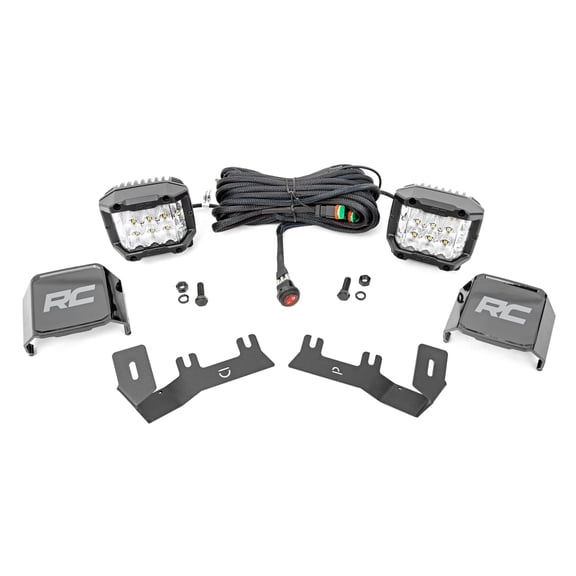 Rough Country 3" Wide Angle LED Ditch Light Kit for 2014-2018 Silverado - 71056