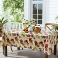 thumbnail image 5 of Avalon Fresh Ripe Fruit Vinyl Tablecloth with Flannel Backing - Apples, Peaches, Pear and Grape Fruit Print Flannel Backed Easy Care Vinyl Tablecloth, 52" x 52" Square, 5 of 10