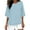 Sky Blue, variant on Inleife Womens Plus Size Tops Women's Solid Color Crew Neck Shirt 3/4 Sleeve Casual Top