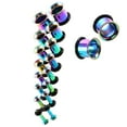 thumbnail image 4 of 9 Pairs of Stainless Steel Ear Tunnels Ear Gauges Piercings Jewelry - Colorful, 4 of 5
