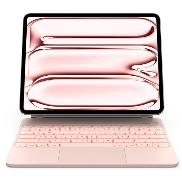 Funda con teclado CHESONA para iPad Pro 13 2024 con panel táctil rosa
