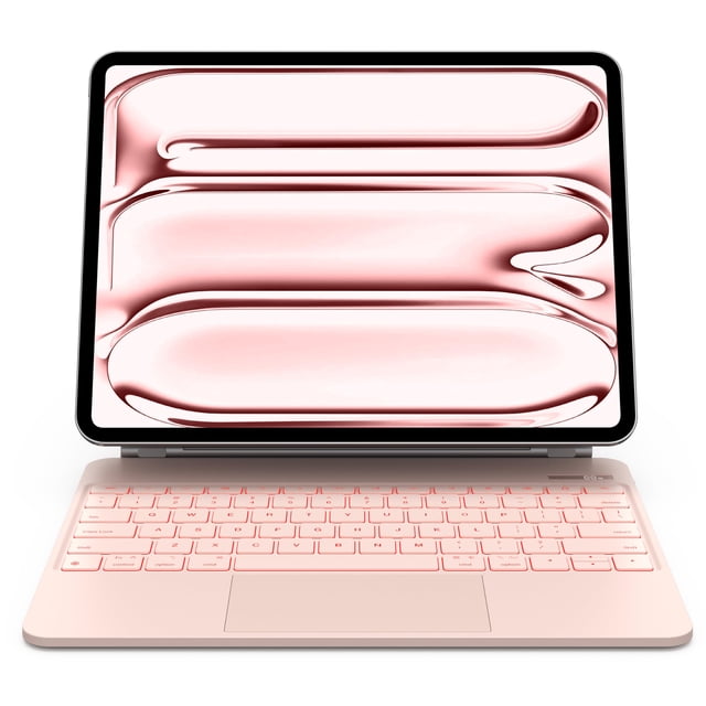 Funda con teclado CHESONA para iPad Pro 13 2024 con panel táctil rosa