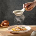thumbnail image 3 of Fine Mesh Food Strainer, Stainless Steel Portable Precise Safe Wooden Handle Flour Sieve Professional  for Kitchen, 3 of 8