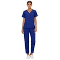 thumbnail image 5 of Minjewel Women's Short Sleeve V-Neck Two-Piece Scrub Set with Pockets, Comfortable Scrubs for Women Healthcare Workers, Hospital Duty & Caregiver Attire,Royal Blue S, 5 of 5