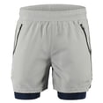 thumbnail image 2 of Men 2 in 1 Running Shorts Quick Drying Breathable Active Training Exercise Jogging Marathon Cycling Shorts, 2 of 7