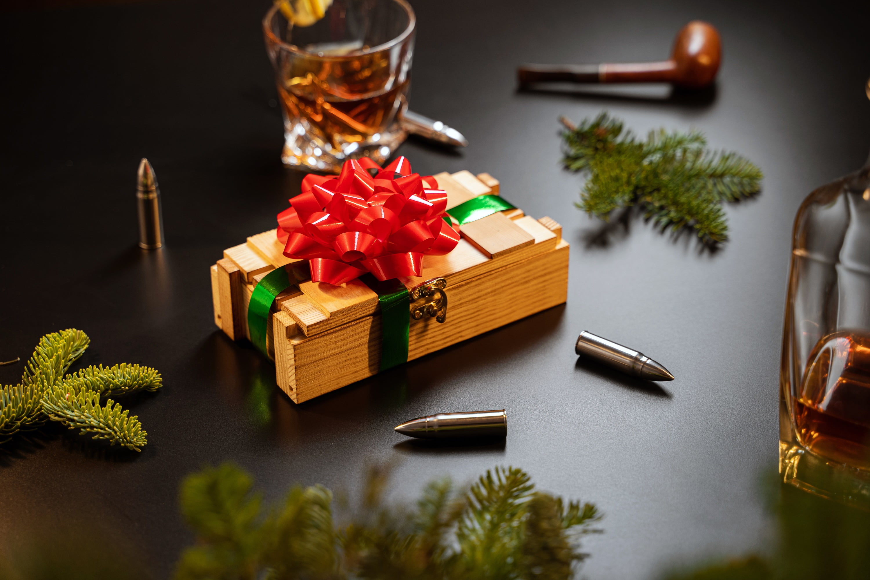 Whiskey Bullet Stones with Wooden Set Box, Stainless Steel Whisky Rock —  CHIMIYA