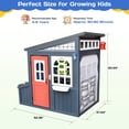 thumbnail image 3 of COCLUB Outdoor Tool Shed Playhouse for Kids, Wooden Workshop Playhouse w/ Workbench, Tools & Storage Accessories, STEM Educational Outdoor Toys Gift for Boys Girls Ages 3-8, 3 of 8