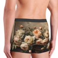 thumbnail image 5 of Daiia Vintage Peonies Rustic Charm Men's Underwear Boxer Briefs, Cotton Stretch Moisture-Wicking Underwear-Medium, 5 of 9