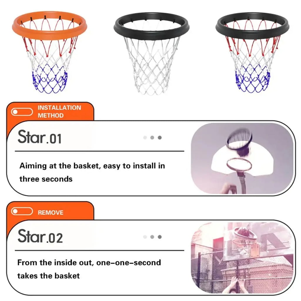 PU Basketball Net Basketball Net Frame Indoor & Outdoor Removable Basketball Net