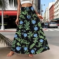 thumbnail image 6 of ZToonmas Women's Floral Print Tiered Maxi Skirt Elastic Waist Drawstring Skirt with Pockets for Summer Casual and Vacation, 6 of 7