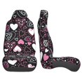 thumbnail image 2 of LAKIMCT Love Heart Pattern Car Seat Covers Vehicle Front Seat Covers Universal Fit Seat Protector, 2 of 9