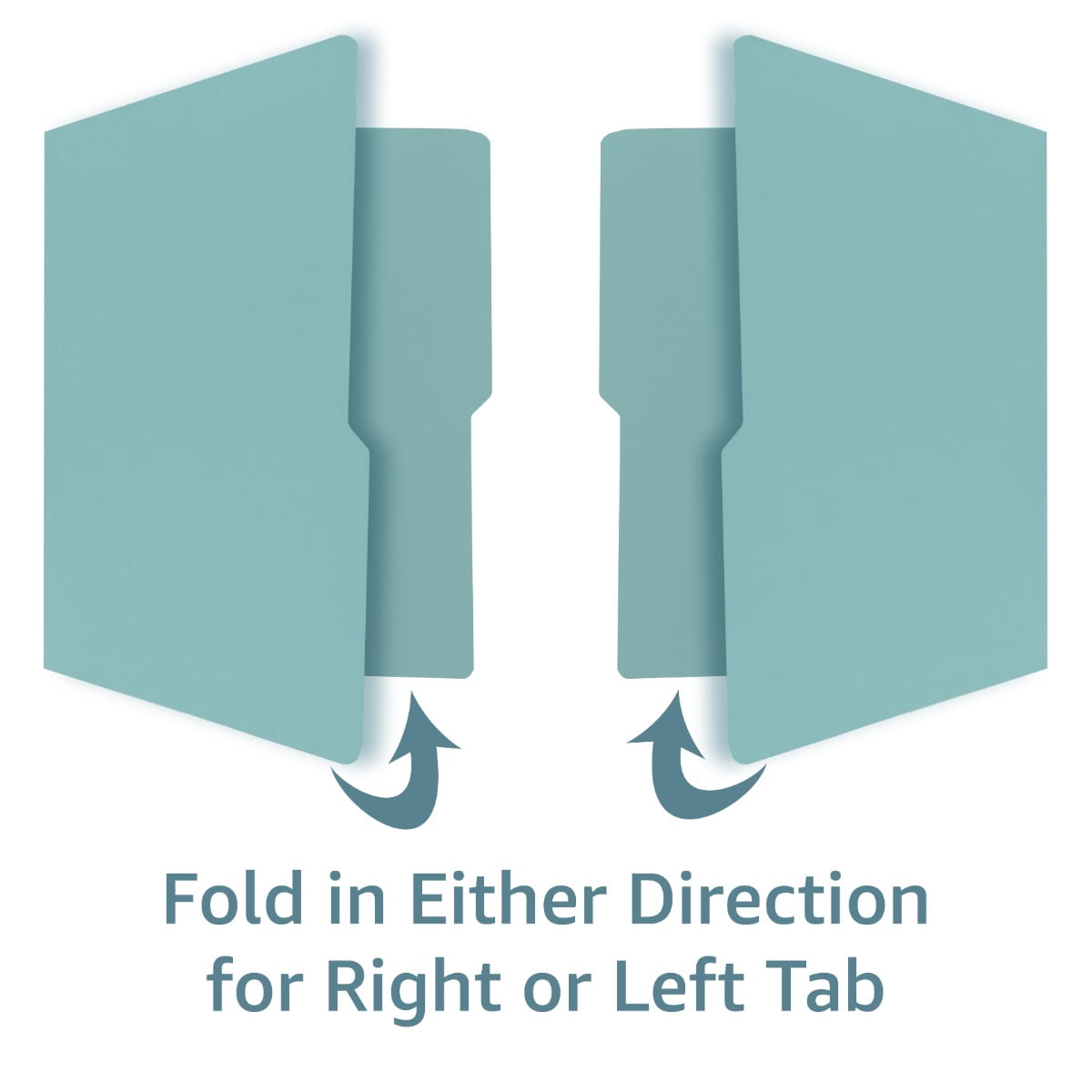 UOFFICE Letter Size 1/2 Cut Tab End Tab File Folders, 100 Count, 1 Pack, Blue