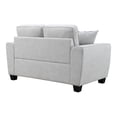thumbnail image 5 of Furniture of America Aimee Modern Chenille Track Arm Loveseat with Pillows, Light Gray, 5 of 14