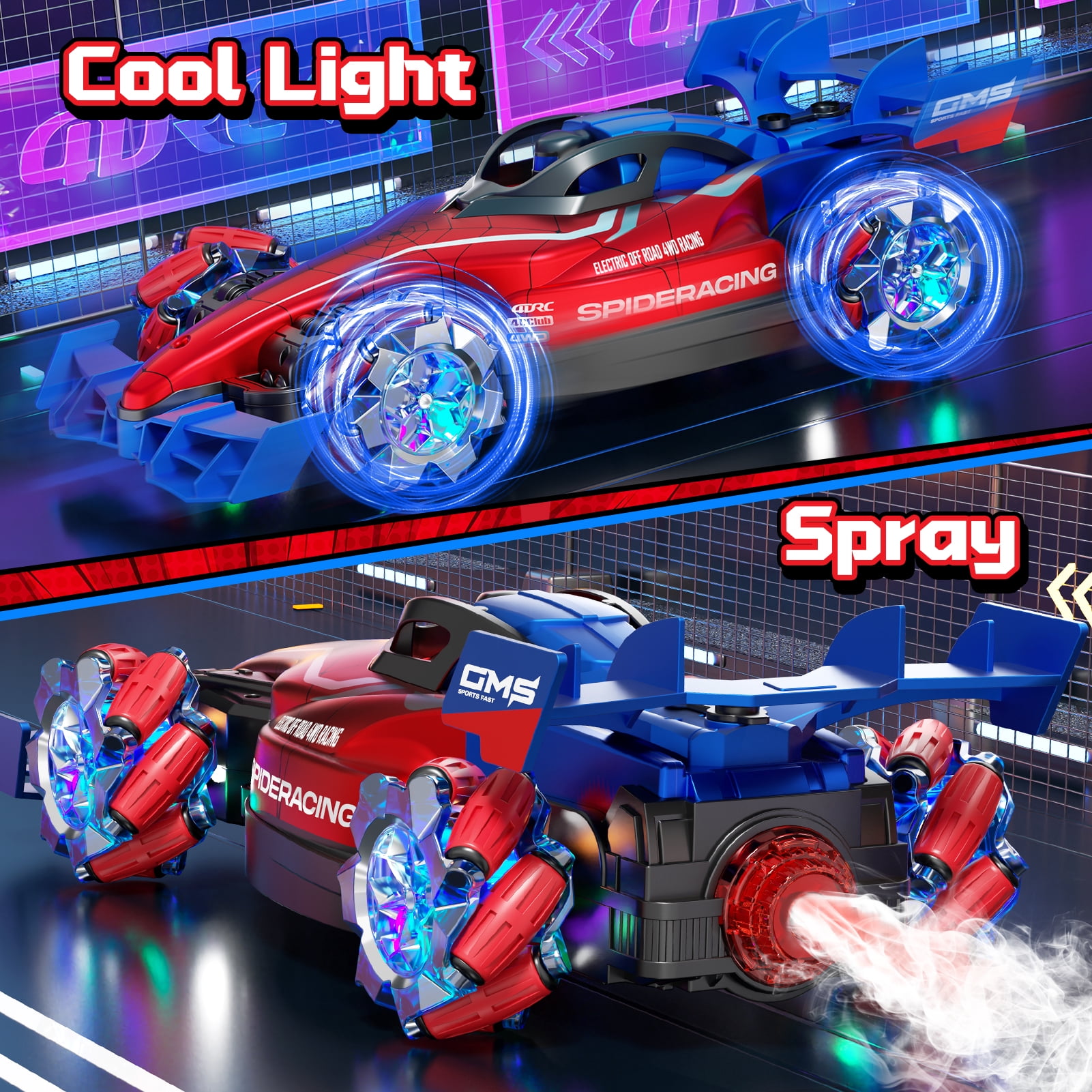 4DRC RC Racing Car, 1:12 4WD Toy Cars Buggy 2.4Ghz High Speed Remote Control Car Drift Car, Sideways Driving, with Watch Control.for Boys & Gift for Kids Red