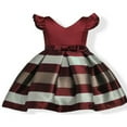 thumbnail image 3 of Kid Baby Girl Bowknot Striped Pageant Formal Gown Party Dresses, 3 of 6